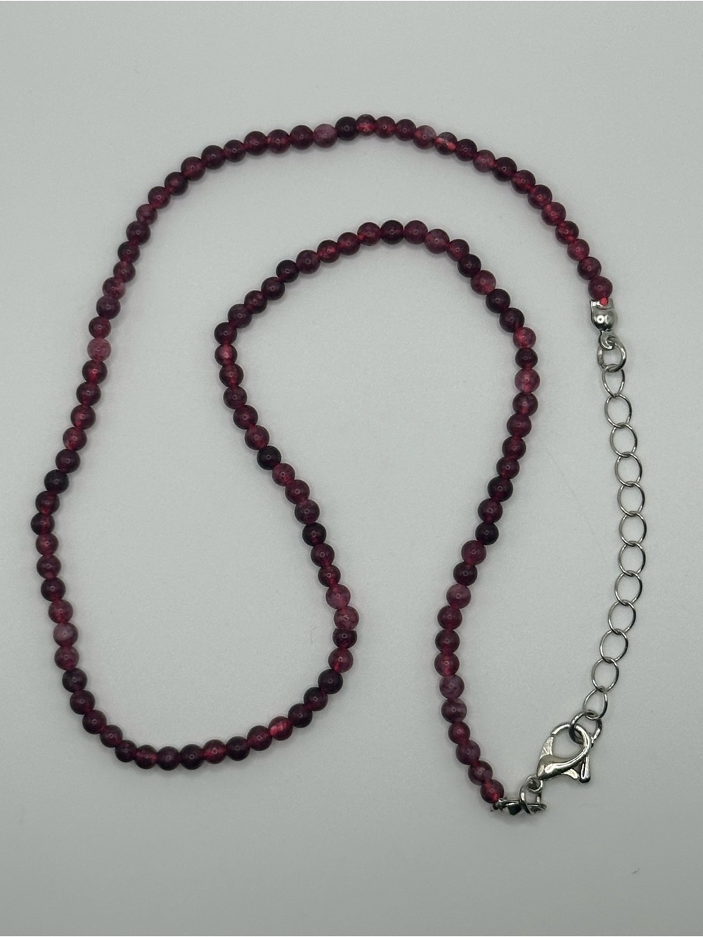 Dainty Garnet Red Beaded Necklace